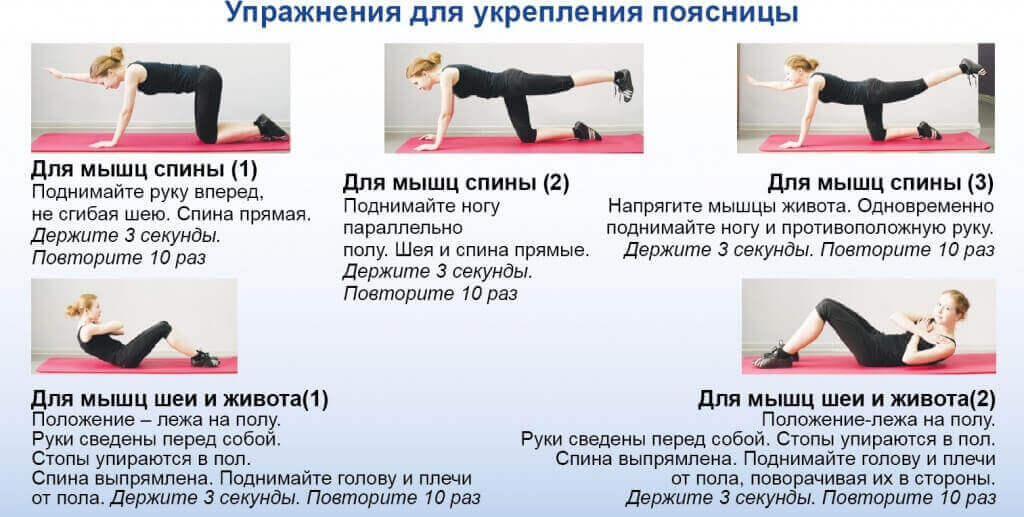 упражнения для укрепления спины при грыже поясничного отдела позвоночника